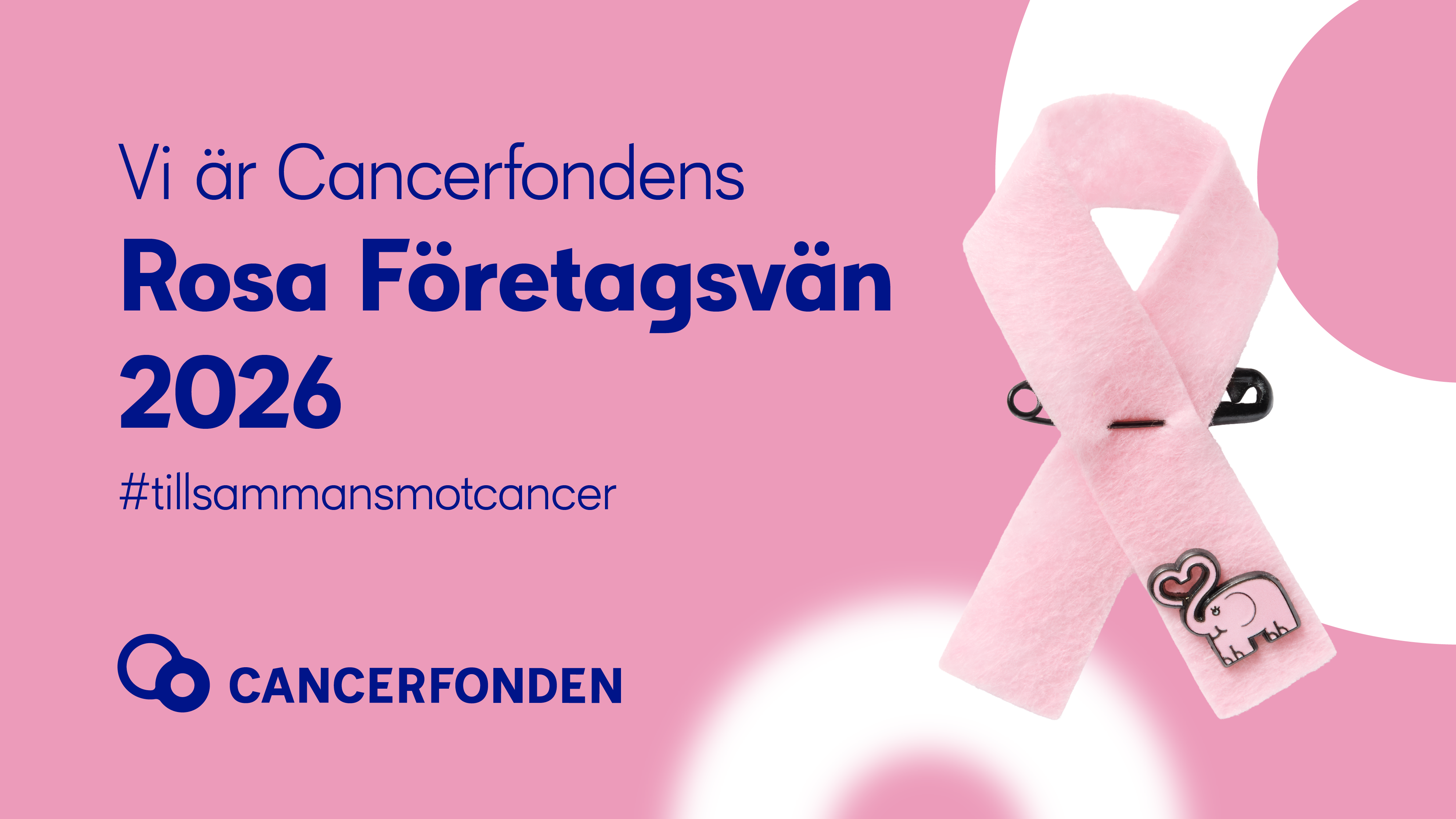 Cancerfondens kampanj Rosa bandet 2026